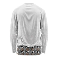 Light Gray Tongan Polynesian Tribal Long Sleeve Shirt - Polynesian Pride