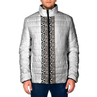 Light Gray Tongan Polynesian Tribal Padded Jacket - Polynesian Pride
