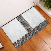 Light Gray Tongan Polynesian Tribal Rubber Doormat - Polynesian Pride