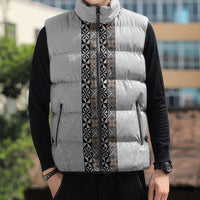 Light Gray Tongan Polynesian Tribal Sleeveless Puffer Jacket - Polynesian Pride