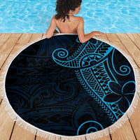 Black Blue Polynesian Tribal Beach Blanket - Polynesian Pride