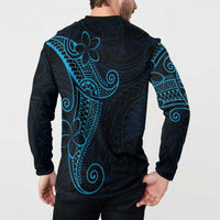 Black Blue Polynesian Tribal Button Sweatshirt - Polynesian Pride