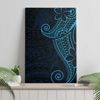Black Blue Polynesian Tribal Canvas Wall Art - Polynesian Pride