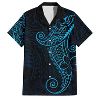 Black Blue Polynesian Tribal Family Matching Long Sleeve Bodycon Dress and Hawaiian Shirt - Polynesian Pride