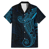 Black Blue Polynesian Tribal Family Matching Mermaid Dress and Hawaiian Shirt - Polynesian Pride