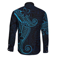 Black Blue Polynesian Tribal Family Matching Short Sleeve Bodycon Dress and Hawaiian Shirt - Polynesian Pride