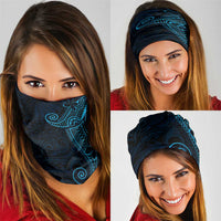 Black Blue Polynesian Tribal Neck Gaiter - Polynesian Pride