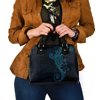 Black Blue Polynesian Tribal Shoulder Handbag LT9 - Polynesian Pride