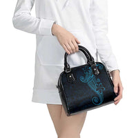 Black Blue Polynesian Tribal Shoulder Handbag LT9 - Polynesian Pride