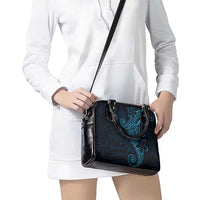 Black Blue Polynesian Tribal Shoulder Handbag LT9 - Polynesian Pride