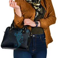 Black Blue Polynesian Tribal Shoulder Handbag LT9 - Polynesian Pride