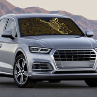 Black Gold Polynesian Tribal Auto Sun Shade - Polynesian Pride