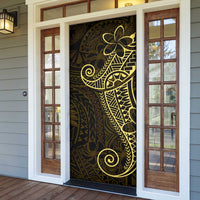 Black Gold Polynesian Tribal Door Cover - Polynesian Pride