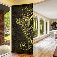 Black Gold Polynesian Tribal Door Cover - Polynesian Pride