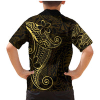 Black Gold Polynesian Tribal Family Matching Mermaid Dress and Hawaiian Shirt - Polynesian Pride