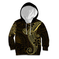 Black Gold Polynesian Tribal Kid Hoodie - Polynesian Pride