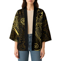 Black Gold Polynesian Tribal Kimono - Polynesian Pride