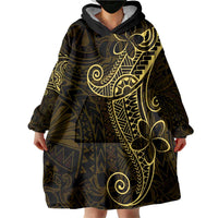 Black Gold Polynesian Tribal Wearable Blanket Hoodie - Polynesian Pride