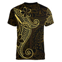 Black Gold Polynesian Tribal Women V-Neck T-Shirt - Polynesian Pride