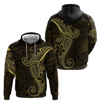 Black Gold Polynesian Tribal Zip Hoodie - Polynesian Pride