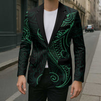 Black Green Polynesian Tribal Blazer - Polynesian Pride