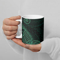 Black Green Polynesian Tribal Ceramic Mug - Polynesian Pride