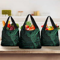 Black Green Polynesian Tribal Grocery Bag - Polynesian Pride
