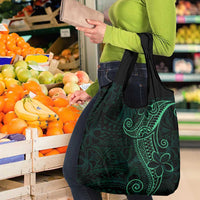 Black Green Polynesian Tribal Grocery Bag - Polynesian Pride