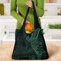Black Green Polynesian Tribal Grocery Bag - Polynesian Pride