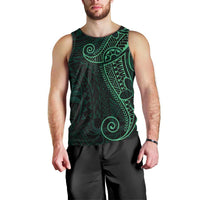 Black Green Polynesian Tribal Men Tank Top - Polynesian Pride
