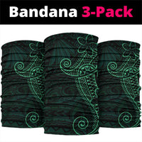 Black Green Polynesian Tribal Neck Gaiter - Polynesian Pride