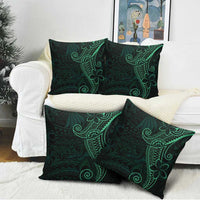 Black Green Polynesian Tribal Pillow Cover - Polynesian Pride