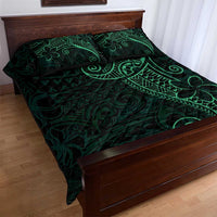 Black Green Polynesian Tribal Quilt Bed Set - Polynesian Pride