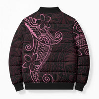 Black Pink Polynesian Tribal Bomber Puffer Jacket - Polynesian Pride