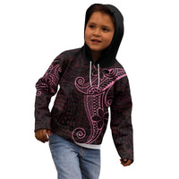 Black Pink Polynesian Tribal Kid Hoodie - Polynesian Pride