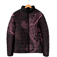 Black Pink Polynesian Tribal Padded Jacket - Polynesian Pride