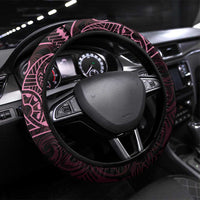 Black Pink Polynesian Tribal Steering Wheel Cover - Polynesian Pride