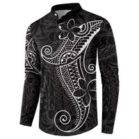 Black White Polynesian Tribal Button Sweatshirt - Polynesian Pride