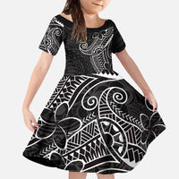 Black White Polynesian Tribal Family Matching Mermaid Dress and Hawaiian Shirt - Polynesian Pride