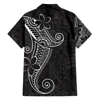 Black White Polynesian Tribal Family Matching Short Sleeve Bodycon Dress and Hawaiian Shirt - Polynesian Pride