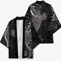 Black White Polynesian Tribal Kimono - Polynesian Pride