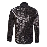 Black White Polynesian Tribal Long Sleeve Button Shirt - Polynesian Pride