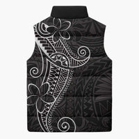 Black White Polynesian Tribal Sleeveless Puffer Jacket - Polynesian Pride