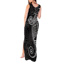 Black White Polynesian Tribal Tank Maxi Dress LT9 - Polynesian Pride