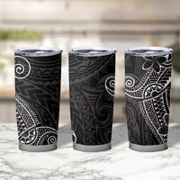 Black White Polynesian Tribal Tumbler Cup - Polynesian Pride
