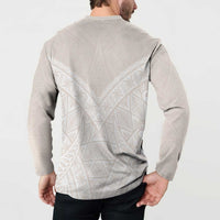 Lotu Tamaiti Tongan Polynesian Art Pattern Button Sweatshirt Traditional Tribal Motifs - Polynesian Pride