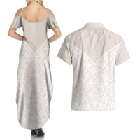 Lotu Tamaiti Tongan Polynesian Art Pattern Couples Matching Summer Maxi Dress and Hawaiian Shirt Traditional Tribal Motifs - Polynesian Pride