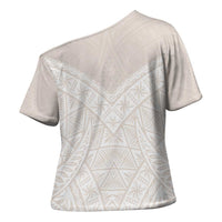 Lotu Tamaiti Tongan Polynesian Art Pattern Cross Shoulder Shirt Traditional Tribal Motifs - Polynesian Pride