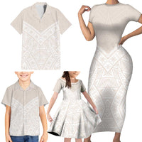 Lotu Tamaiti Tongan Polynesian Art Pattern Family Matching Short Sleeve Bodycon Dress and Hawaiian Shirt Traditional Tribal Motifs - Polynesian Pride