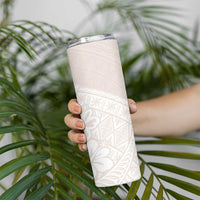 Lotu Tamaiti Tongan Polynesian Art Pattern Skinny Tumbler Traditional Tribal Motifs - Polynesian Pride